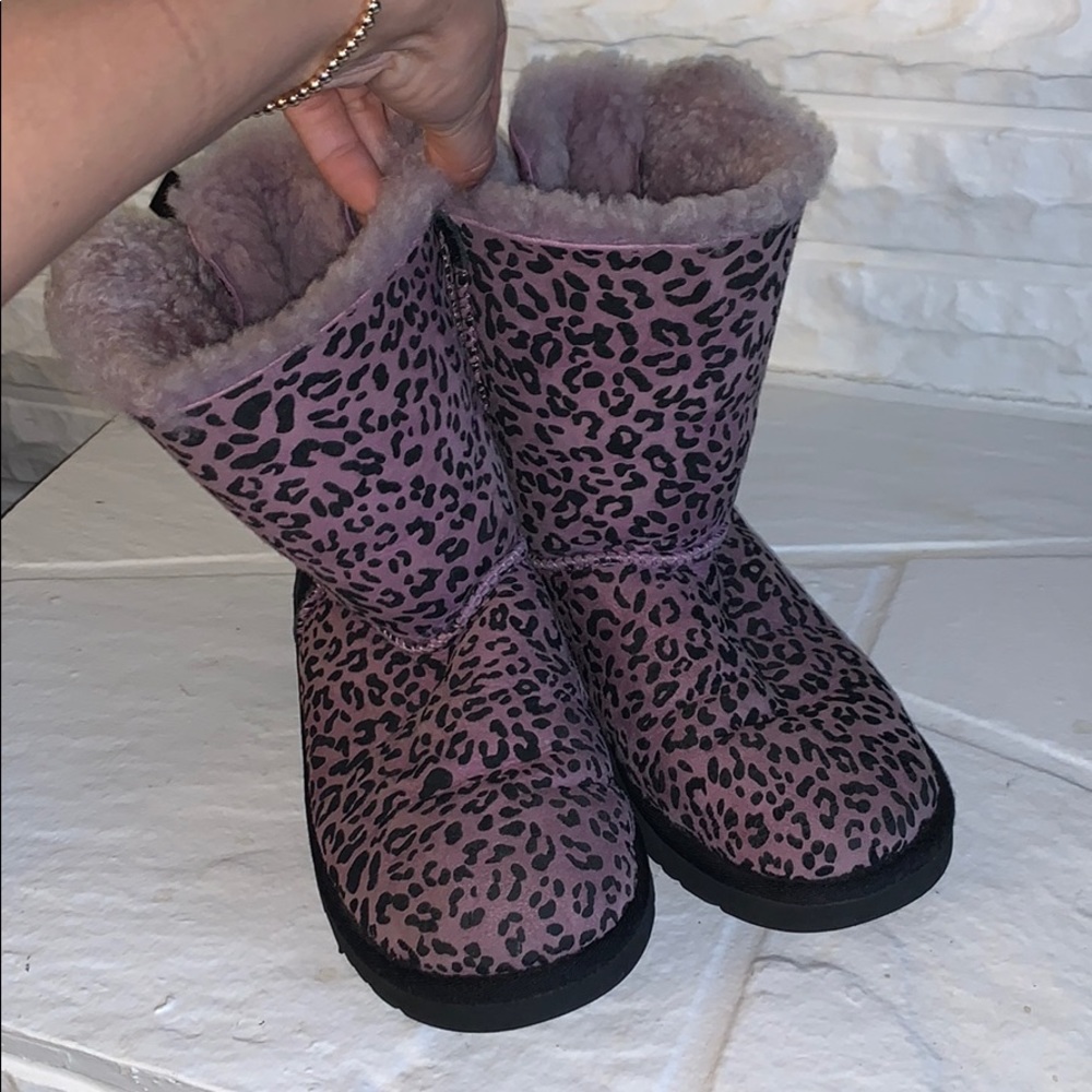 Girls leopard print UGG boots